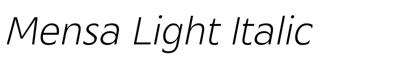 Mensa Light Italic